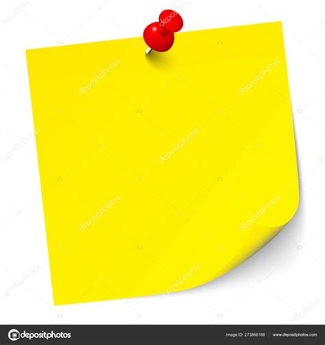 Single Yellow Sticky Note Red Pin Stock Vector Image By ©jengel17