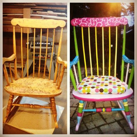 Transformed Old Rocking Chair To A Fun Rocking Chair Painted Teacher Chair Teacher Chairs