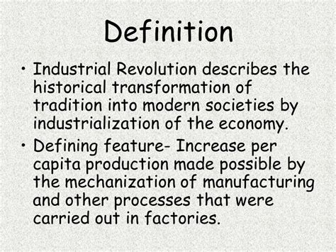 Industrial Revolution Definition
