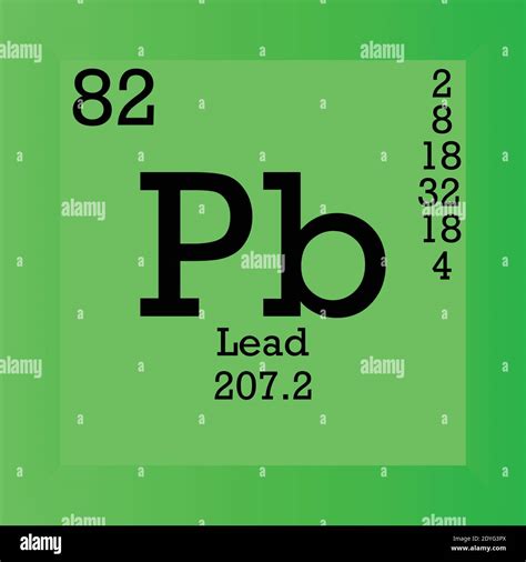 Pb Lead Chemical Element Periodic Table Single Vector Illustration