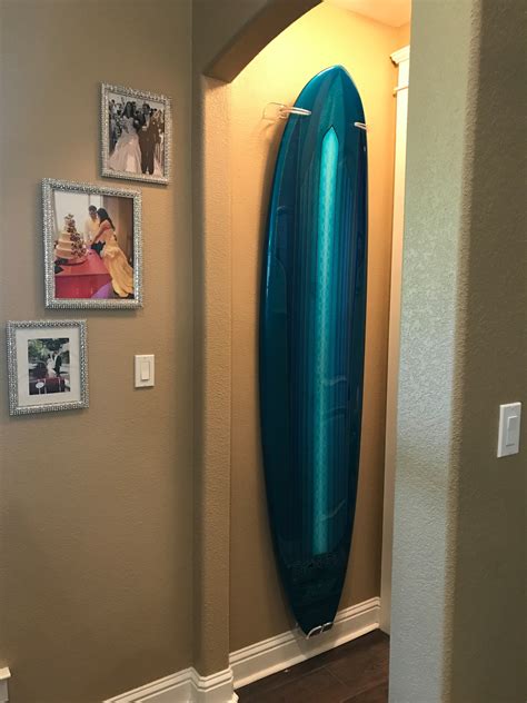Vertical Surfboard Display Rack Clear Acrylic Wall Mount
