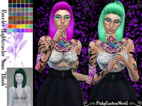 The Sims Resource Nightcrawler`s Blush Hair Recolored Sims 4 Hairs