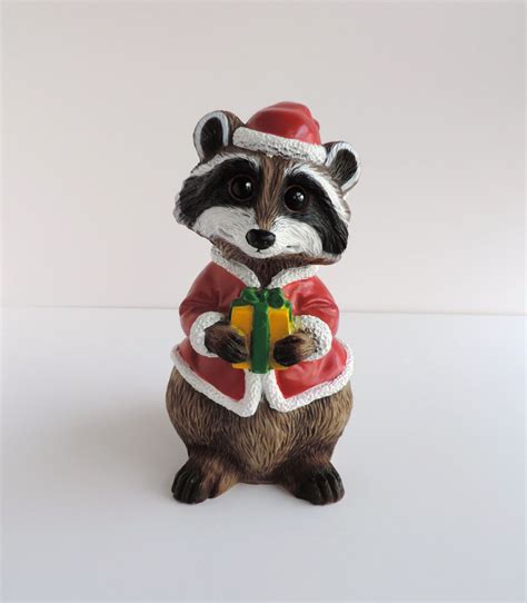 Vintage Raccoon Santa Figurine Art Line Plastic Model 8008 Etsy