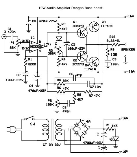 Schematic Circuit Electronics 10 Watt Amplifier Schematic