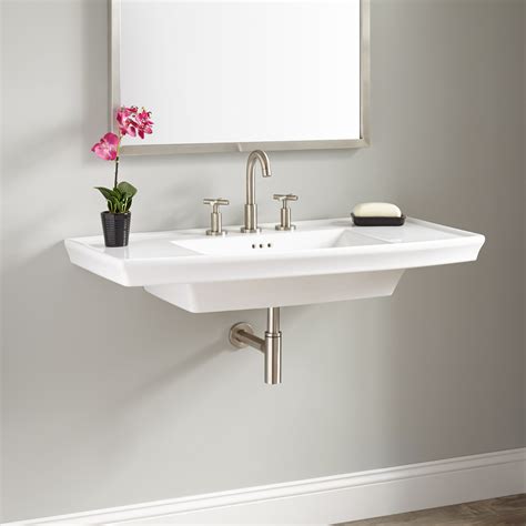 Update your bathroom today with a new bathroom sink faucet from the home depot. Olney Porcelain Wall-Mount Sink - Bathroom