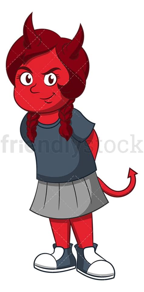 Little Boy Devil Cartoon Clipart Vector Friendlystock