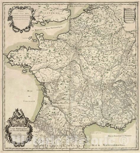 Historic Wall Map France 1695 Composite Map Carte Particulaire De