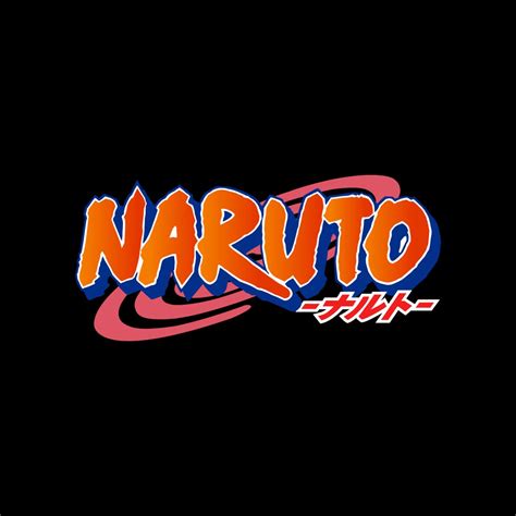 The Word Naruto Written In Japanese With An Orange And Blue Swirl On It