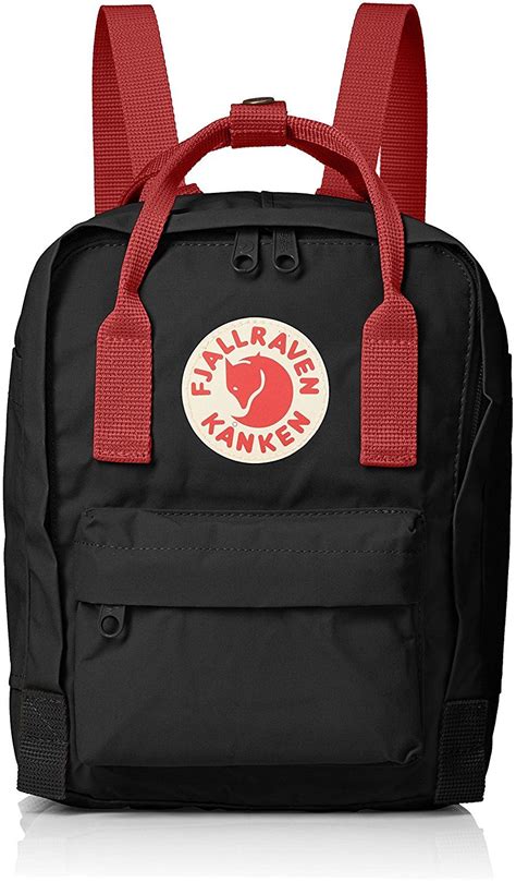 Fjallraven Mini Kanken Backpack Black Ox Red Sports