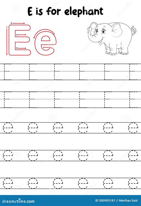 Trace Letter E Uppercase And Lowercase Alphabet Tracing Practice