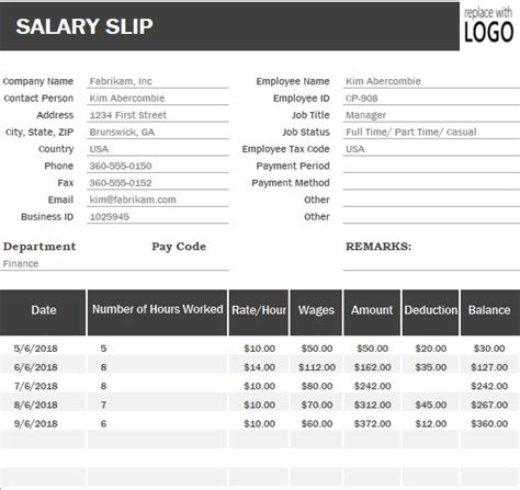 Salary Slip Format In Excel Free Download Excel Tmp