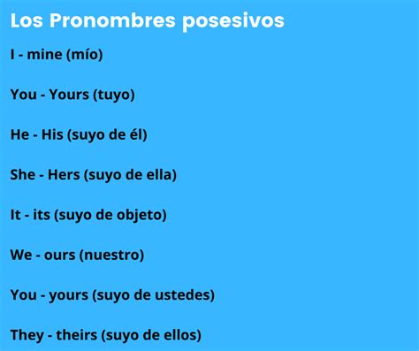 Los Pronombres Posesivos En Inglés Guía Completa Por Profesor