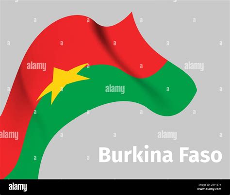 Background With Burkina Faso Wavy Flag Vector Illustration Stock