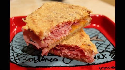parmesan encrusted ham and cheese toasted sandwich youtube