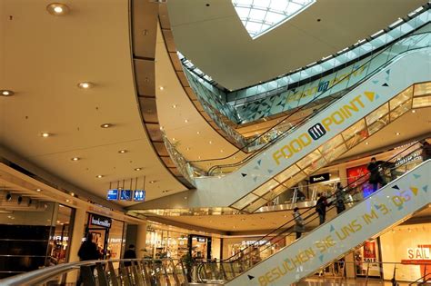 Interior Of Modern Shopping Mall Germany Kassel Free Image Download