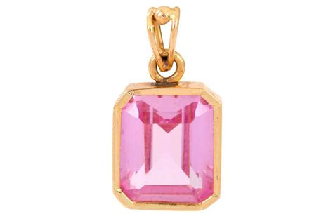 Lot 214 A Synthetic Pink Sapphire Pendant