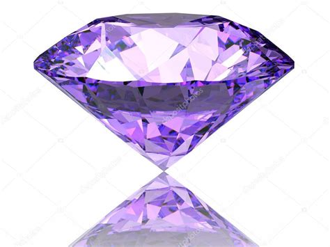Diamant mauve sur fond blanc avec reflet | Purple diamond, Purple