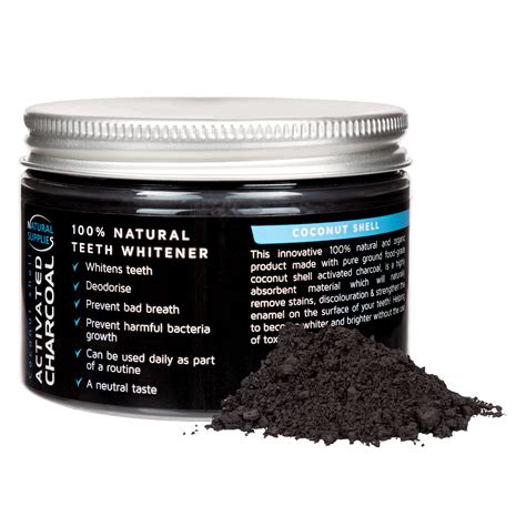 Activated Charcoal Teeth Whitening Powder 50g Natural Supplies Pure