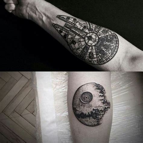 Here's a photo gallery of fans' tattoos to use as inspiration. 45 Most Ironic Star Wars Tattoos Designs