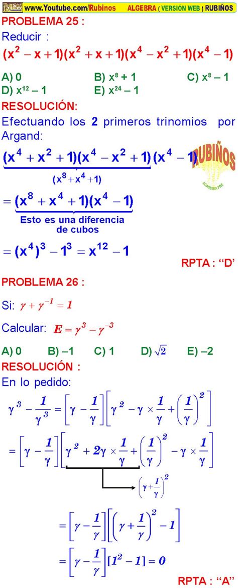 PRODUCTOS NOTABLES EJERCICIOS RESUELTOS DE NIVEL PREUNIVERSITARIO PDF