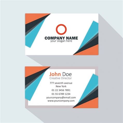 Free Vector Orange And Blue Business Card
