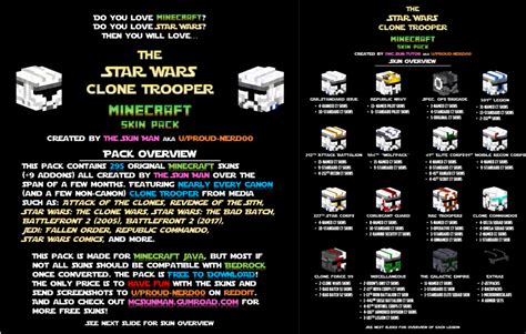 The Star Wars Clone Trooper Minecraft Skin Pack