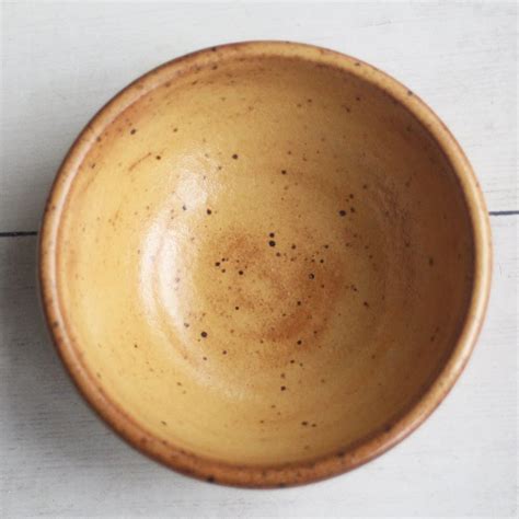 Andover Pottery — Set Of Three Rustic Golden Ocher Speckled Stoneware