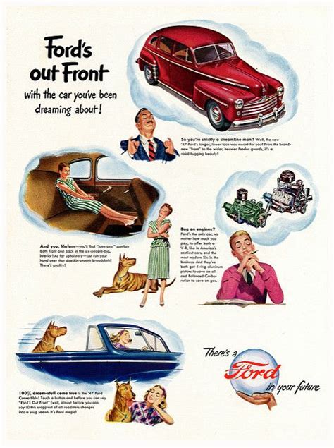 The New Streamlined Ford Car Ads Automobile Advertising Ford