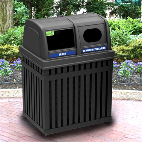 Archtec Parkview Double Trash And Recycle Bin Outdoor Trash