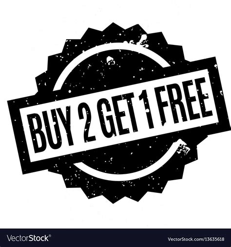 Buy 2 Get 1 Free Rubber Stamp Royalty Free Vector Image