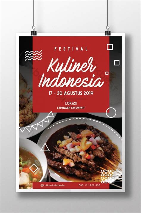Gambar Poster Makanan Modern Dan Festival Pop Kuliner Indonesia Ai