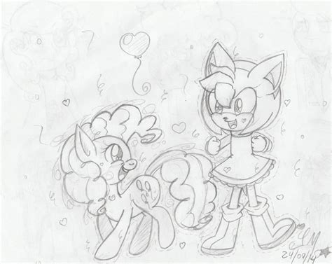 Pinkie Pie And Amy Rose Crossever Sketch By Ym015 On Deviantart