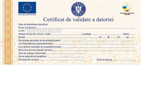 Cardul De Energie Iat Certificatul De Validare A Datoriei