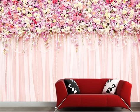 Beibehang Custom Modern Living Room Background Wall 3d Wallpaper Pink