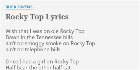Rocky Top Lyrics By Buck Owens Wish That I Was