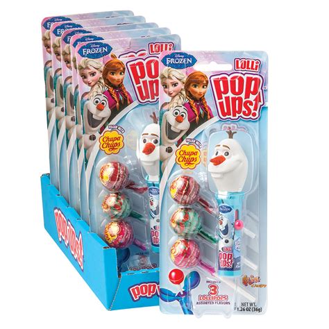 Pop Ups Frozen Olaf Lollipop 126 Oz Blister Pack Nassau Candy