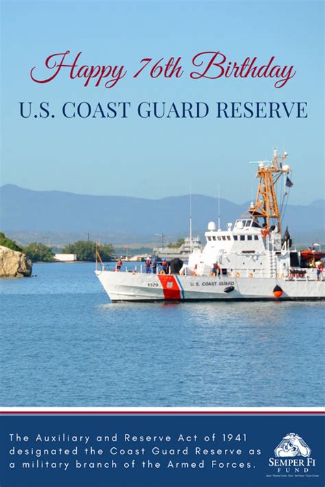 Happy Birthday To The Coast Guard Reserve Celebrating 76 Years This