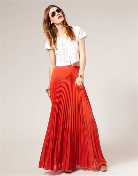 Long Chiffon Maxi Pleated Skirt Designs