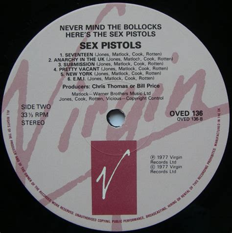 God Save The Sex Pistols Never Mind The Bollocks United Kingdom Tenth Regular Pressing