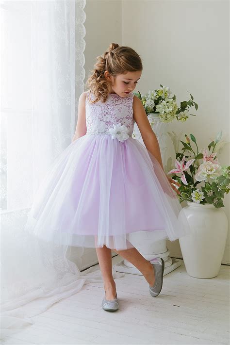 white lilac sleeveless poly cotton lace top flower girl dress lilac flower girl dresses