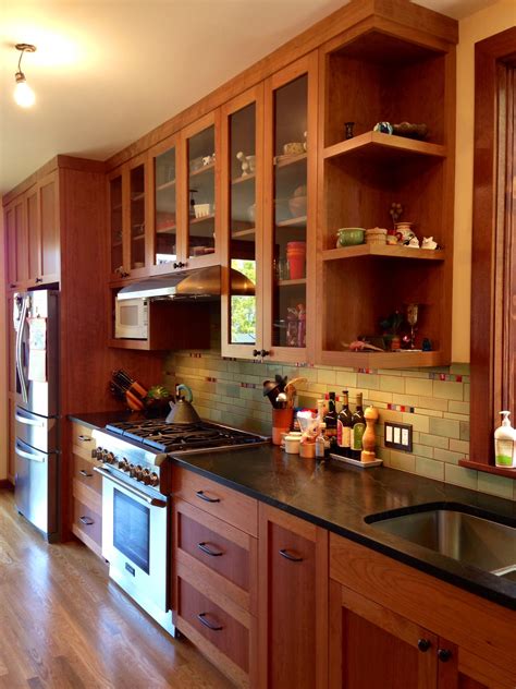 Did you fill both front and backs of the cabinets? Subway Tile with colorful accents! Great for Kitchen ...