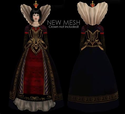 Wcif Zaumas Queen Of Hearts Dress Found Sims 4 Mods Sims 2 Red