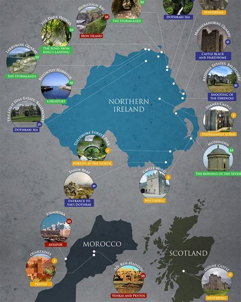 Game Of Thrones Map Of Every Filming Location Game Of Thrones Map