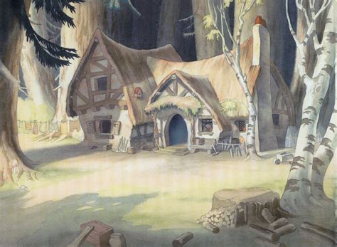 The Dwarfs Cottage Background Painting From Snow White And The Seven