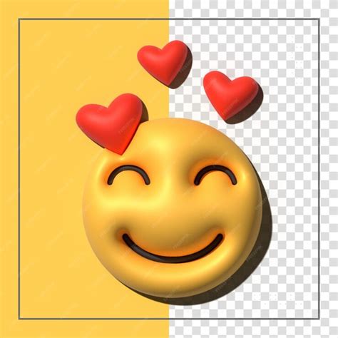 Premium Psd Yellow Emoji Love Emoticons Faces With Facial Expressions