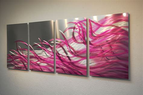 Resonance Pink Abstract Metal Wall Art Contemporary Modern Decor