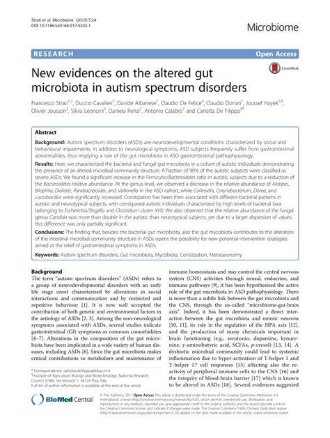 Pdf New Evidences On The Altered Gut Microbiota In Autism Spectrum