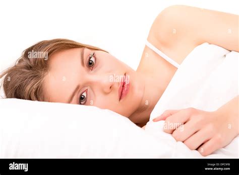 Young And Beautiful Woman In Bed Stock Photo Alamy