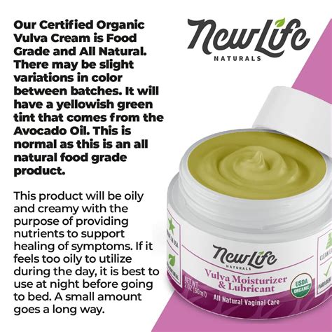 Newlife Naturals Usda Certified Organic Vulva Cream Vaginal Moisturizer Vaginal Dryness