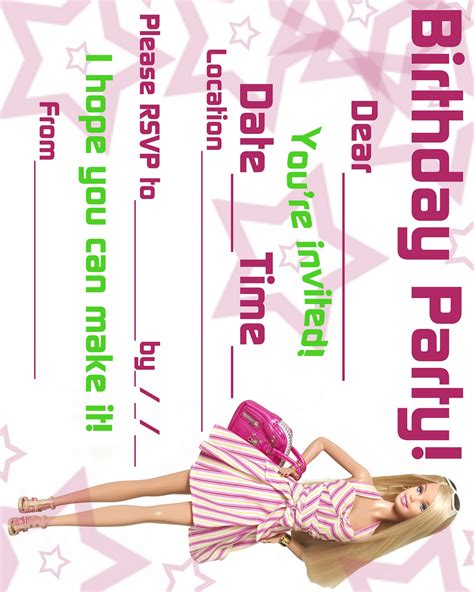 Free printable barbie birthday invitations that you can use announce to all your friend that you are having a barbie birthday party. BARBIE COLORING PAGES: PINK AND GREEN BARBIE BIRTHDAY ...